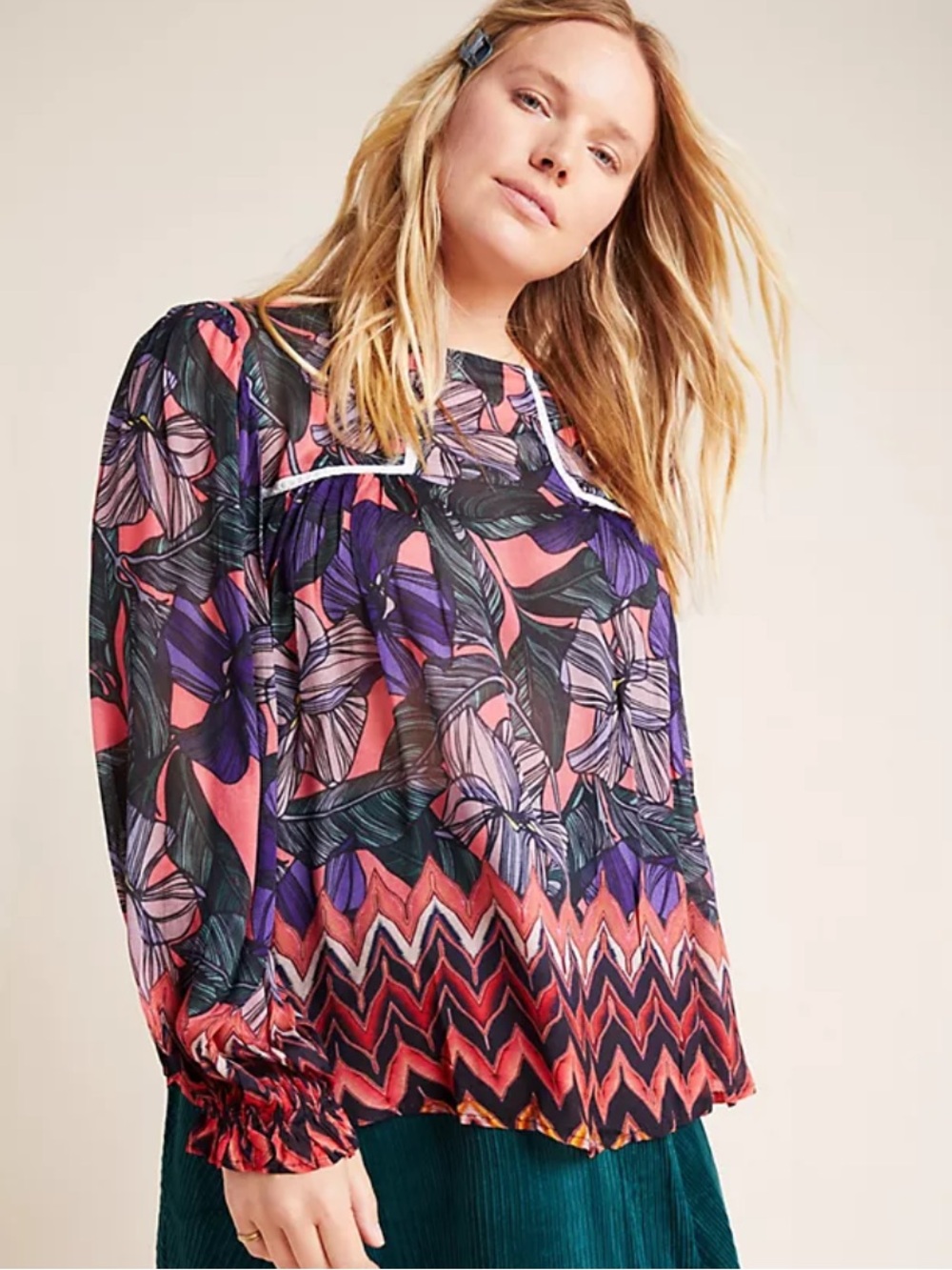 Anthropologie Bl-nk Shira Peasant Blouse